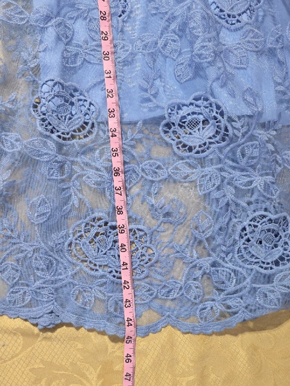 Premier Light Blue Lace Slip Midi Dress Size 8 - Picture 10 of 15